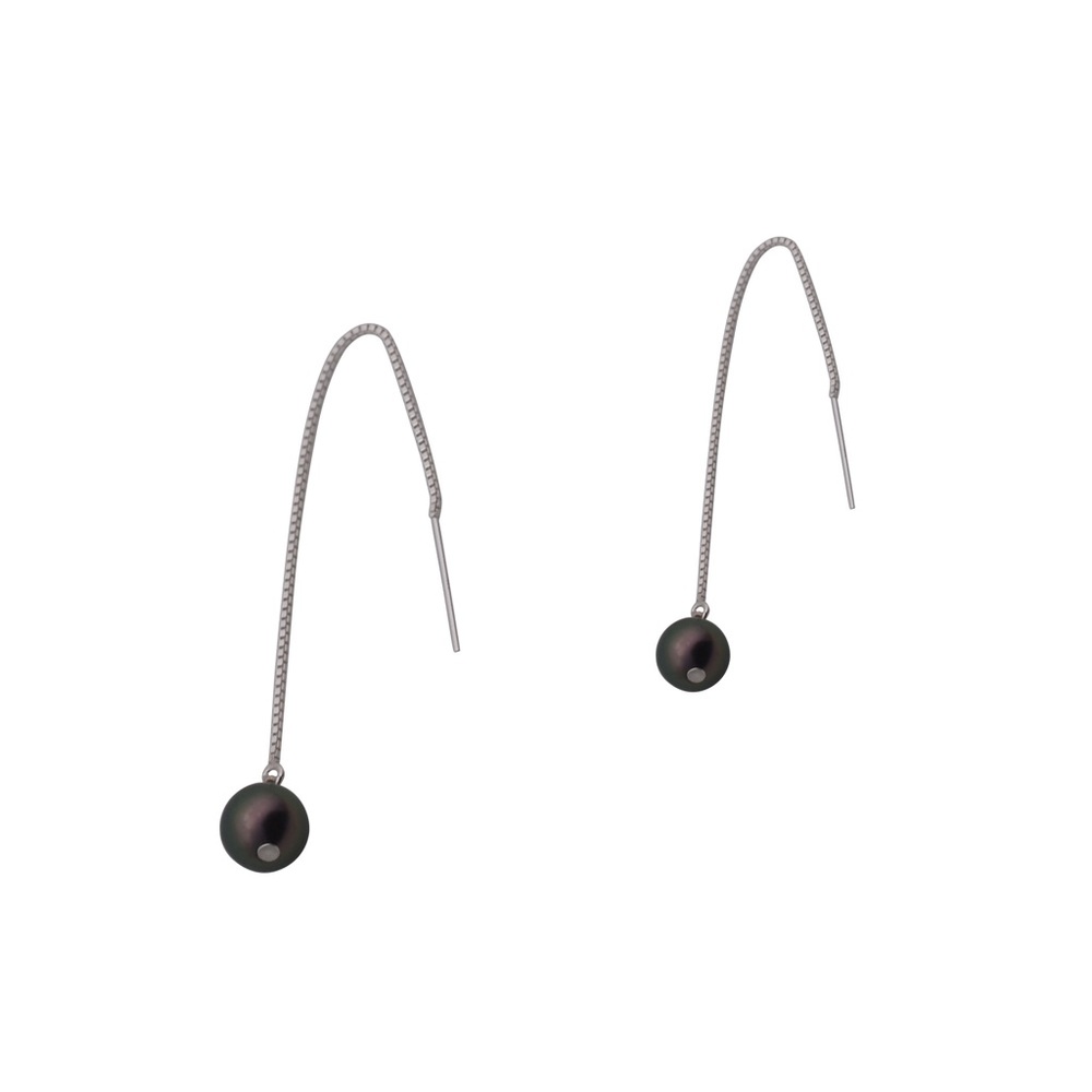 Sterling Silver Tahitian Pearl Earrings
